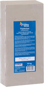 Glorex GmbH 6 8073 610 Töpferton weiß 10 kg, weiß, unschamottiert