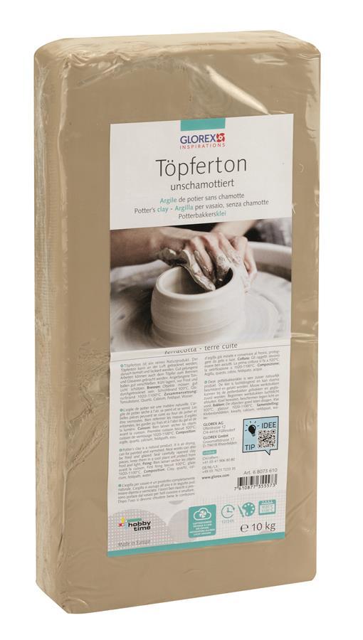 Töpferton weiß unschamottiert 10kg