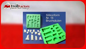 Giessform Silikonform Bruchsäulen Segmente Krippenbausteine Set 16